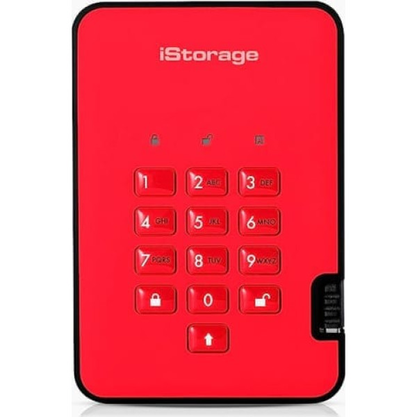 iStorage diskAshur2 HDD 500 GB drošs pārnēsājams cietais disks ar paroli aizsargāts pret putekļiem/ūdeni izturīga aparatūras šifrēšana