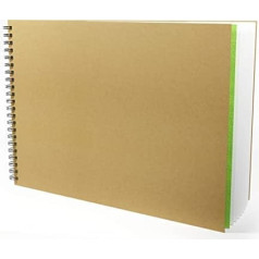 Artgecko Krafty Sketchbook A3 ainava, 80 lapas (40 loksnes) 150 gsm, balts kārtridžu papīrs bez skābes