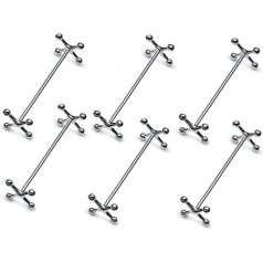 Cross End Knife Rest 7 cm Long Silver-Plated Set of 6