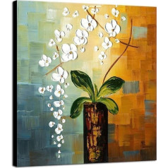 Wieco Art, Oil Painting Beauty of Life Modern Stretched and Framed Floral Artwork 100% Hand Painted Abstract Flower Painting on Canvas Wall Art Ready to Hang Living Room Bedroom Room Decor