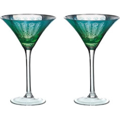 Artland Peacock Martini stikls, 2 komplekts, daudzkrāsains