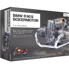 Franzis 67009 BMW R 90 S boksera motors, oriģinālam atbilstošs modeļa komplekts ar 5 ātrumu pārslēdzamu pārnesumkārbu, vairāk nekā 200 detaļu un pavadgrāmata, daudzkrāsains