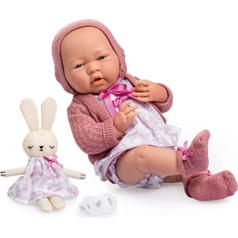 JC TOYS - La Newborn Newborn 38 cm mīksts vinila Royal Collection apģērbs ar Toile de Jouy Dummy un plīša meitenes rozā krāsu, ko Spānijā izstrādājis Berenguer 2 gadus