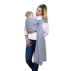 AMAZONAS Baby Sling bez mezglu gredzena slinga pelēka 180 cm 0-3 gadi līdz 15 kg