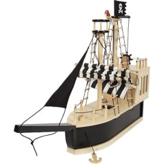 Mazs pēdas 12411 rotaļlietu pirātu kuģis leļļu liekšanai, liels rotaļu kuģis ar daudziem piederumiem un funkcijām
