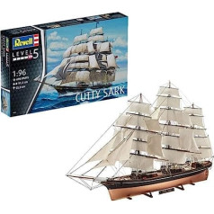 Revell Model Kit Ship 1:96 — Cutty Sark mērogā 1:96, 5. līmenis, uzticama kopija ar daudzām detaļām, buru kuģis, 05422