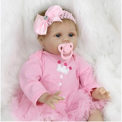 Ziyiui Reborn Doll Girl 55cm Reālistiskas Reborn Babies Ar rokām darinātas mīksta silikona vinila Jaundzimušā lelles, kas piemērotas bērniem no 3 gadu vecuma