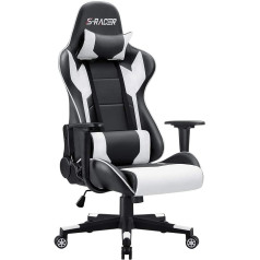 Homall spēļu krēsls biroja krēsls Gamer Ergonomisks krēsls, regulējams PC krēsls sacīkšu stils Grozāmais krēsls ar augstu atzveltni Datora krēsls Vadītāja krēsls