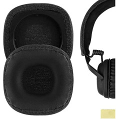 Geekria QuickFit Protein Leather Replacement Earpads for Marshall Major III Wired Major III Bluetooth Wireless, MID ANC Headphone Ear Pads, Headset Ear Cups Repair Parts (Black)