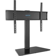 BONTEC TV Stand Swivelling for 42-86 Inch LCD LED OLED Flat & Curved TVs Height Adjustable TV Stand Made of Tempered Glass, Size TV Footframe, Maximum Load Capacity up to 50 kg, Max. VESA 800 x 600