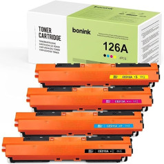 Bonink saderīgs 126A CE310A toneris priekš Laserjet Pro 100 Color MFP M175 M175a M175nw CP1025 CP1025nw MFP M177 M177FW TopShot M275 M275nw (melns/zils/zils)