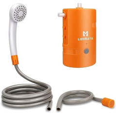 LIEBMAYA 12 V Portable Outdoor Shower, Outdoor Shower, Camping Shower, Built-in 4400 mAh Batteries, Powered Shower Pump, Water Pump for Camping, Hiking, Travel, Garden, Beach, IPX7 Waterproof