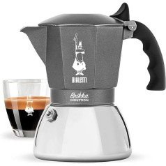 Bialetti Brikka Induction Coffee Machine, 4 Cups (160 ml), Espresso Like a Bar, Suitable for All Hob Types, Elegant Design