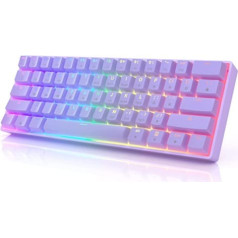 Hk Gaming GK61 mehāniskā spēļu tastatūra — 61 taustiņu RGB apgaismots LED fona apgaismojums PC/Mac Gamer