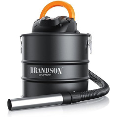 Brandson - Pelnu putekļsūcējs kamīnam 1200 W - 18 kPa - 20 L tilpums - ar HEPA filtru - izsūc pelnu putekļus un gružus - pūtēja funkcija - šļūtene ar metāla pastiprinājumu - 4 m strāvas kabelis - melns oranžs