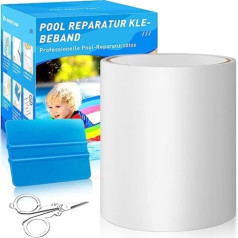 KAZATE Pool Repair Kit, Pool Repair Kit, Self-Adhesive Underwater Waterproof, 10 cm x 150 cm Repair Tape Pool Patches for Water Bed, Pool, Pool Film, Paddling Pool, Air Mattress