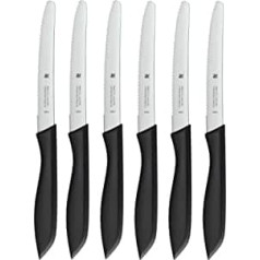 WMF Classic Line Breakfast Knife Set 6 Pieces, 23 cm, Serrated Bread Knife, Edge Bread Knife, Special Blade Steel, Plastic Handle, Black