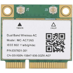 Ccylez MC-AC7265 Mini PCI-E tīkla karte Gigabit Dual Band Bluetooth 4.2 bezvadu WiFi tīkla kartei, iebūvēta 7265AC mikroshēma