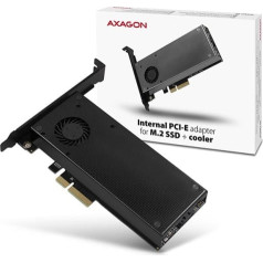 Action PCEM2-DC Internal Adapter, Pcie X4, 1x M.2 NVMe M-Key + 1x SATA B-Key Slot, Cooler, SP & LP + Heat Sink