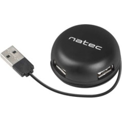 Natec USB centrmezgls 4 porti bumblebee usb 2.0 melns