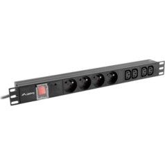 Lanberg pdu-04e04i-0200-iec-bk strāvas sloksne (8 x ute; 2 m; melna)