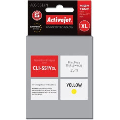 Activejet acc-551yn tinte (Canon Cli-551y aizvietotājs; supreme; 15 ml; dzeltena)