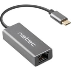 Natec Cricket usb-c 3.1 - rj-45 1gb tīkla karte uz kabeļa