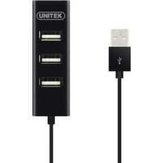 Unitek Hub 4x usb 2.0, y-2140, tālruņa uzlāde, melns