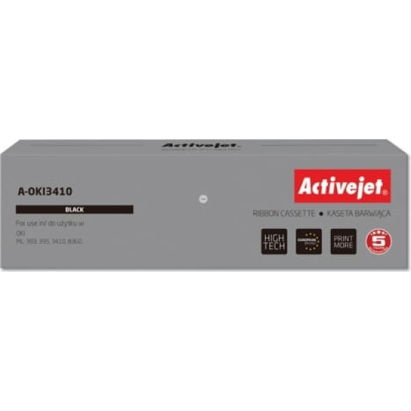 Activejet a-oki3410 lente (oki 9002308 nomaiņa; augstākā; melna)