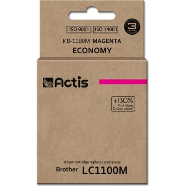 Actis kb-1100m tinte (brother lc1100m / 980m nomaiņa; standarta; 19 ml; sarkana)