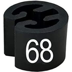 ‎pb-onlinehandel Mini izmēra cilnes, diametrs 13 mm drēbju pakaramajiem, melns apdruka, balts 68