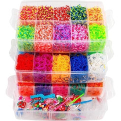 Oneck Loom Bands komplekts, varavīksne ar stelles rāmi un āķiem, komplekts rokassprādzēm