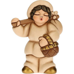 THUN - Nativity figure man with bassotto - Christmas decoration house - classic nativity scene, beige version - ceramic - 6 x 3.8 x 8 cm