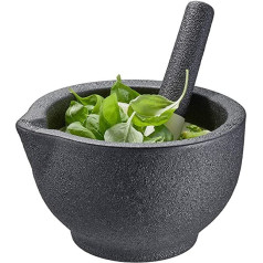 GEFU Grino java ar piestu, izgatavota no porcelāna, elegants izskats, garšvielu java garšvielām un pesto, diametrs 13,5 cm