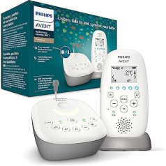 Philips Avent audio bērnu monitors SCD733 / 26, DECT tehnoloģija, eko režīms, zvaigžņota debess, 18 stundu darbības laiks