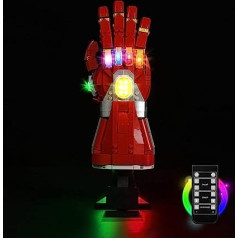 LED apgaismojuma komplekts priekš Lego Nano Gauntlet, tālvadības pults versija LED apgaismojuma komplekts priekš Lego 76223 Marvel Nano Gauntlet Iron Man Gauntlet — tikai lukturu komplekts, nav modeļa