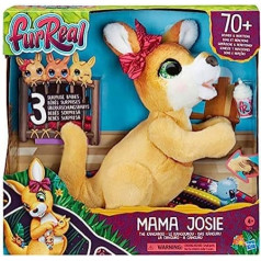 Furr eal Mama Josie the Kangaroo Interactive Pet Toy with 3 Joeys - A Boy Girl and a Surprise 70+ Sounds!