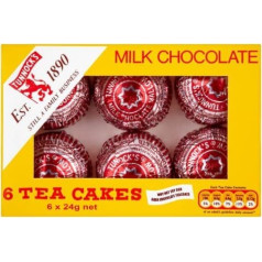 Tunnock Milch Schokolade tējas kūkas 6 x 24 g (Packung mit 12 x 6s)