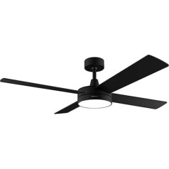 Cecotec EnergySilence Aero 5200 Black Line griestu ventilators ar tālvadības pulti, taimeri un LED gaismu, 60 W, vara motors, 52 collas, 4 asmeņi, 3 ātrumi, ziemas funkcija