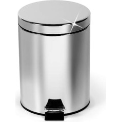 ArtMoon Moon Stainless Steel Round Pedal Bin capacity 3L Shiny