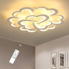 Osairous LED dzīvojamās istabas griestu gaisma, 54 W 4860 lm griestu gaisma, akrila moderna lustra guļamistabai, viesistabai, ēdamistabai, viesnīcai, regulējama 3000-6500 K, diametrs 74 cm