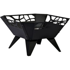 dobar® 35416 Fire Bowl Square | Ugunsdrošības bedres komplekts izgatavots no lokšņu tērauda | Dārza ugunskura terasei / balkonam | Dzelzs bļoda ugunskuram dārzā | Terases kamīns - Diametrs 51,5 x 30 cm | Melns