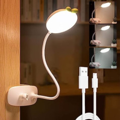 HMAKGG LED skavas lampa gultas lasīšanas lampa, aptumšojama skavas gaisma, 3 režīmi un 5 aptumšošanas līmeņi, elastīga skavas gaisma galvas klājam, guļamistabai, birojam, rozā