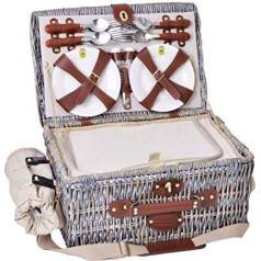 Tradicionāls Picnic Hamper-grozs Angers 4 personām ar lielu dzesēšanas nodalījumu