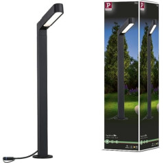 Paulmann 94547 Plug & Shine LED Outdoor Light Plug & Shine Bollard Light Ito Vertical Orientation IP65 1 x 6 Watt Anthracite Metal Plastic 3000 K