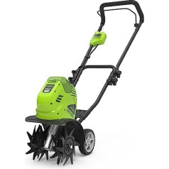 Greenworks G40TL bezvadu zemes kaplis, litija jonu 40 V akumulatora zemes frēzēšana ar īpaši rūdītiem 4 smalcināšanas asmeņiem, darba dziļums 20 cm, darba platums 26 cm, bez akumulatora un lādētāja