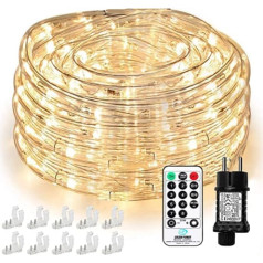 Nurkoo 10 m LED Lichtschlauch, 240 LED Lichterschlauch IP65 Wasserfest, Lichterkette Strombetrieben mit EU-Stecker für Innen Außen Party Hochzeit Deko, Leuchtschlauch (Warmweiß)