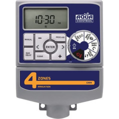 Aqua Control - Automatic garden irrigation programmer with transformer and LCD display, suitable for up to 4 irrigation zones