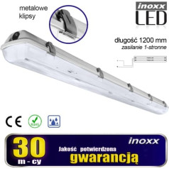 Nvox Hermētisks industriālais gaismeklis ip65 led 2x120cm t8 g13 ar barošanu no vienas puses