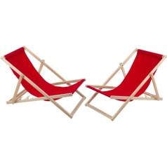 Divu sarkanu Woodok guļamkrēslu komplekts pašsalikšanai